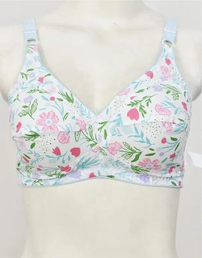 Cotton Printed Comfortable And Breathable Non-Padded Bra - Pack Of 2