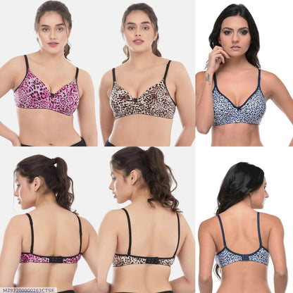 Comfortable & Lightweight Multicolor Minimizer Bra - Printed Design (1 Pcs)