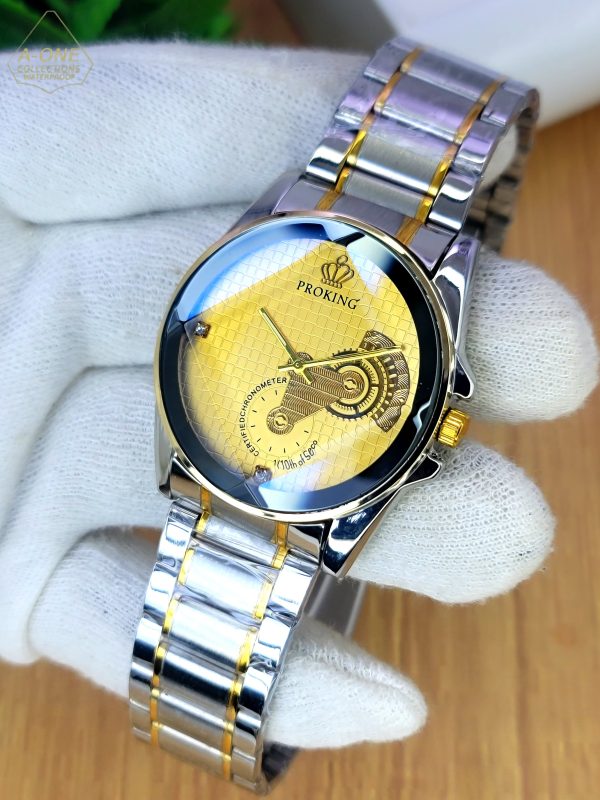 Aa1 Proking Quartz Two Tone Golden And Silver