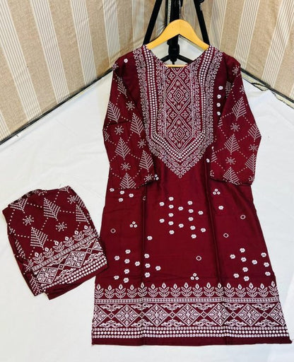 Chunri Print 2pc Stitched Suit Printed Dress