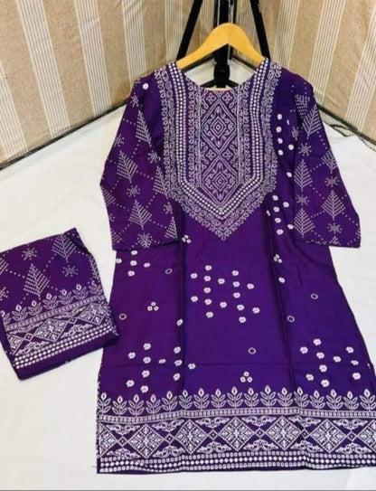 Chunri Print 2pc Stitched Suit Printed Dress