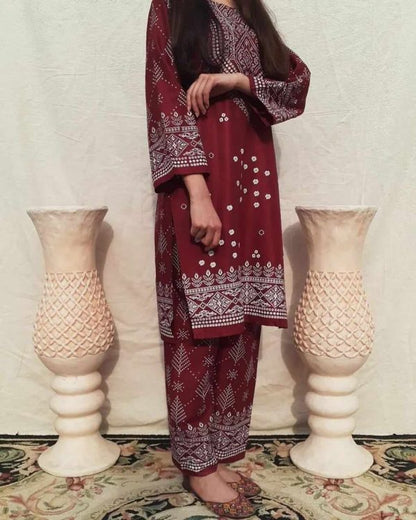 Chunri Print 2pc Stitched Suit Printed Dress