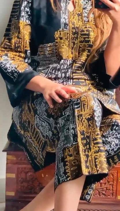 Mountain Block Print Stitched Suits