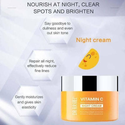 Pack Of 3 Dr Rashel Vitamin C – Day & Night Cream + Facial Cleanser With Hyaluronic Acid